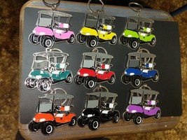 Golf Cart (painted metal) keychains, 9 colors to choose from. $14.99 each (E9) - £11.78 GBP