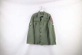 Vtg 60s Vietnam War Mens Large Distressed OG 107 Field Shirt Jacket Green USA - £70.56 GBP