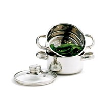 Norpro 1-Quart Stainless Steel Mini Steamer Cooker, 3 Piece Set - $67.99