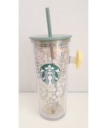 Starbucks Valentine Heart Cold Cup Yellow Handle Bee Love Straw 2021 NEV... - $49.49