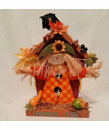 Adorable &#39;Fall Harvest&#39; Decorative Scarecrow Bird House Home Decor - $47.21 CAD