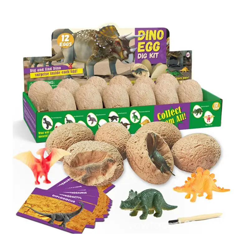 Dinosaur Eggs For Kids 12PCS Dino Egg Excavation Kit STEM Toys For 3-12 Year Old - £95.81 GBP