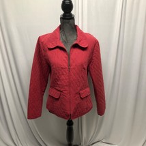 Christopher and Banks Quilted Red Jacket Womens Size Large Flap Pockets ... - £17.42 GBP