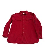 L.L Bean Signature 1933 Chamois Cloth Shirt Size Large Regular Dark Red ... - $45.83 CAD