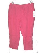 Elle Pink Azalea Linen Capri Pants w/Drawstring Waist Size XL NWT $50 - £31.55 GBP