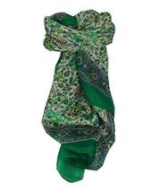 Mulberry Silk Traditional Square Scarf Jaipur Green by Pashmina &amp; Silk - £19.12 GBP
