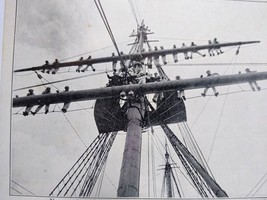 Navy Aloft Training War Ship Military Postcard 1907 Mitchell Muller Sailors Boat - £10.00 GBP