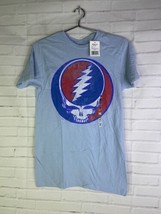 Grateful Dead Steal Your Face Skull Logo Band T-Shirt Blue Womens Junior... - £19.38 GBP