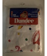 Vintage Dundee Two Receiving Blankets Toy Chest Pattern Rattles NOS 30&quot; ... - £15.39 GBP