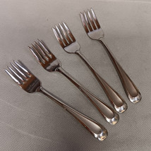 Oneida Satin Sand Dune Salad Forks 4 Stainless Steel 6-3/4&quot; - £10.22 GBP