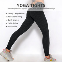 Women TIK Tok Leggings Bubble Textured Leggings Butt Lifting Yoga Pants ... - £42.36 GBP