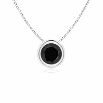 ANGARA 5mm Black Onyx Solitaire Pendant Necklace in Sterling Silver for Women - £104.43 GBP
