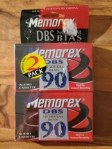 MEMOREX Sealed 2 Pack DBS 90 Blank Audio Cassette Tapes NEW Normal Bias - £7.77 GBP