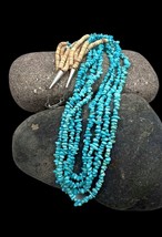 Southwestern Multi Strand Natural Sleeping Beauty Turquoise Heishi Bead Necklace - £173.82 GBP