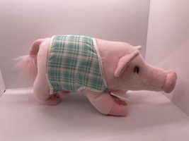 Gund Prissy &amp; Pop Adorable Mini Pigs * Pop In Checkered Vest Plush Pig 11&quot; - £14.61 GBP