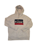 Levis Jeans Women&#39;s Size Small White Red Logo Drawstring Hoodie-Casual - $24.72 CAD