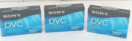 Sony Premium Mini DVC 60 min, Digital Video Cassette (LOT OF 3) DVM60PRR - £14.46 GBP