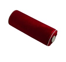 Decorative Bolster Pillow, High Quality Red Velvet, Decorative Button, 6x16&quot; - £42.82 GBP