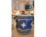 NEW  William Sonoma AERIN Champagne Ice Bucket Blue PANAMA COLLECTION - $129.00