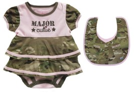 2-Piece Baby Girls Multicam with Soft Pink Accents “Major Cutie Ruffle D... - £31.75 GBP