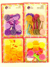 TARA SELF HINGE FLOWER HAIR BARRETTES - 18 PCS. (72433) - £6.27 GBP