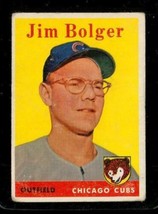 Vintage Baseball Trading Card Topps 1958 #201 Jim Bolger Chicago Cubs Outfield - £9.34 GBP