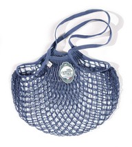 The French Shoulder Carrying Cotton Net Shopping Bag - Vintage Blue - $19.89