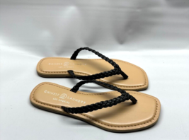 Chinese Laundry Flats Black Tan Sandals Slip On Slides Women Size 5 M  41655 - £14.86 GBP