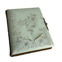 Antique Celluloid Repousse floral Cabinet Card Album ephemera art projec... - £47.70 GBP