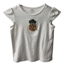 Gymboree Girls T Shirt Size 8 White Cap Sleeves w Pineapple - $5.93