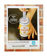 1963 Woman with nice manicure using Can opener on Beer Can ALCOA - Vtg P... - $9.89