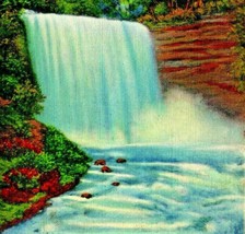 Laughing Water Minnesota MN Minnehaha Falls Longfellow Poem Linen Postcard - £2.92 GBP