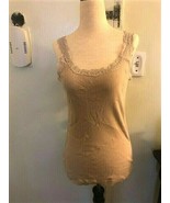 Chico&#39;s Oatmeal-Colored Tank Top with Lace - £18.04 GBP