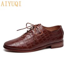 AIYUQI Shoes Women Genuine Leather Natural 2021 Spring New Low-heel Lace  Women  - £71.77 GBP