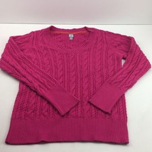 JCP JC Penney Womens Hot Pink Cable Knit Sweater Pullover Size XL Extra Large - £19.97 GBP