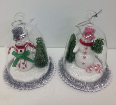 Midwest Snowman in Glass Dome Ornament Set of 2 #154935 - £22.45 GBP
