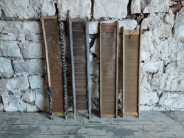 Weaving Loom Reeds Rustic Decor Antique Early Primitive Wood Farmhouse L... - $75.90