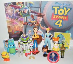 Disney Toy Story 4 Movie Figure Set of 10 With New Character Forky and Bonus - £12.74 GBP