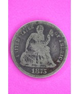 1875 P Seated Liberty Dime Exact Silver Coin Shown Low Grade Filler 99 - $22.36 CAD