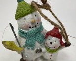 Midwest CBK Fisherman and Son Glitttered Resin Christmas Ornament No tag - $4.54