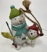 Midwest CBK Fisherman and Son Glitttered Resin Christmas Ornament No tag - £3.57 GBP