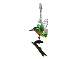 True Living Outdoors Hummingbird Wind Chime Multicolor Metal Acrylic 26&quot; Length - £16.13 GBP