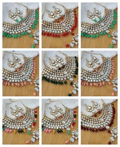Joharibazar Bollywood Kundan Gold Plated Choker Earrings Tikka Jewelry Set - £29.56 GBP
