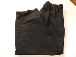 George Men&#39;s Long Pants Slacks W36 X L30 Black Pleated Front GUC Pre-owned - £16.14 GBP