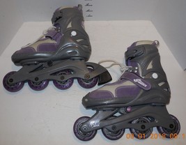 Glitter Roller Blades Inline Skates Youth Sizes 1-4 Purple Grey - $33.47