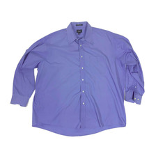 Men&#39;s Haggar Classic Poplin Dress Shirt Blue 18-1/2  34-35 - £9.87 GBP