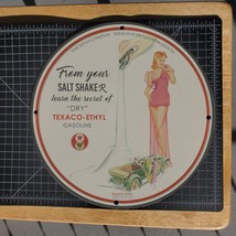 Vintage 1930 Texaco The ''Dry'' Ethyl Gasoline Porcelain Gas & Oil Metal Sign - $125.00