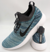 Nike Roshe Two Flyknit V2  Blue Green Black  Running Shoes 918263-300 Mens 13 - £33.78 GBP