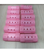 Plastic Clip Snap on Hair Roller Curlers Lot 12 pink - £5.43 GBP