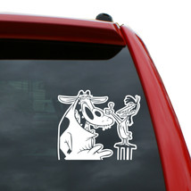 Cow &amp; Chicken Vinyl Decal Sticker | Color: White | 5 inch x 5.9 inch - $4.99